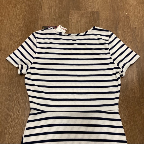 Striped Navy Blue and White Dress Medium - Picture 8 of 11